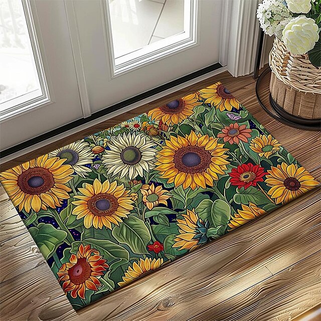 Autumn Sunflowers Doormat Kitchen Mat Floor Mat Non-Slip Area Rug Oil Proof Rug Indoor Outdoor Mat Bedroom Decor Bathroom Mat Entrance Rug