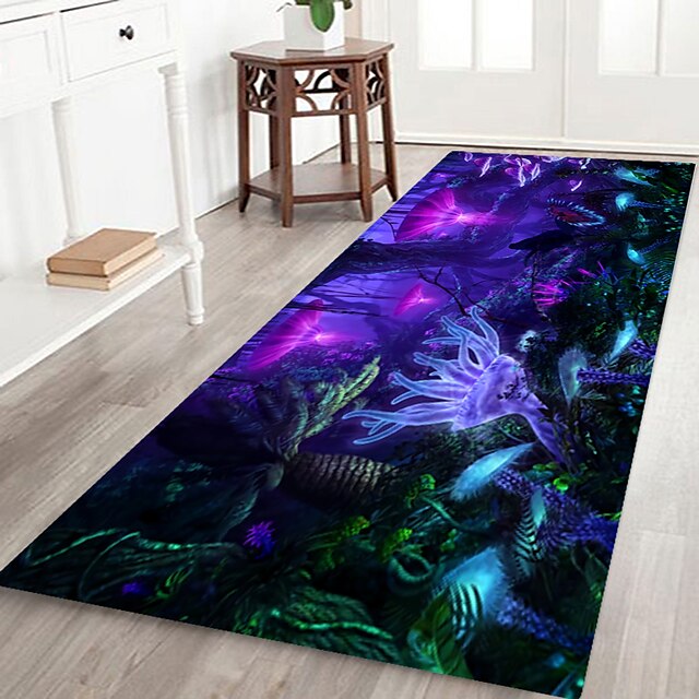 Beautiful Landscape Woods Flannel Fabric Printed Home Entrance Mattress Bathroom Mattress Mattress