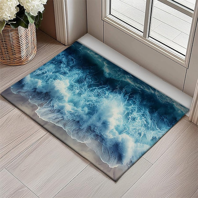 Beach View Doormat Kitchen Mat Floor Mat Non-Slip Area Rug Oil Proof Rug Indoor Outdoor Mat Bedroom Decor Bathroom Mat Entrance Rug