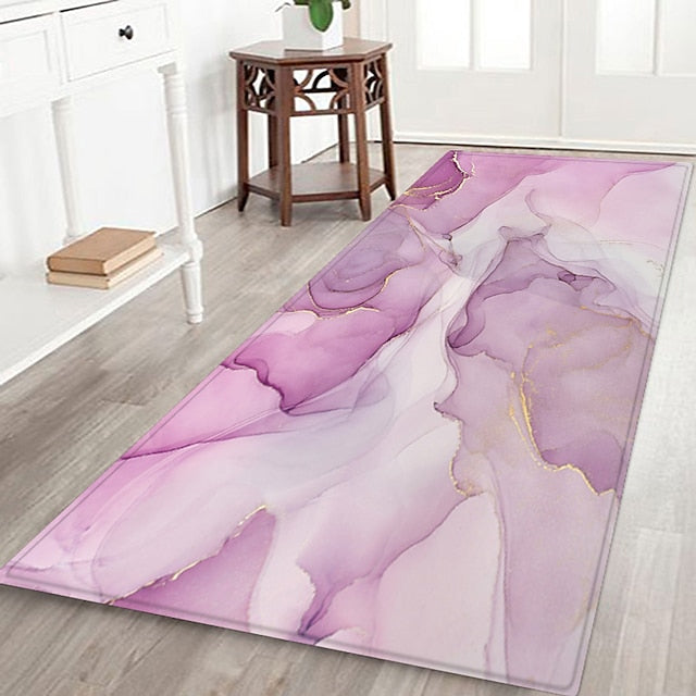 Marble Pattern Flannel Floor Mat Fabric Printed Home Entrance Doormat Carpet Mattress Bathroom Mat