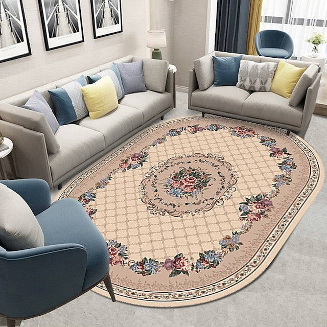 Simple European Retro Style Living Room Coffee Table Carpet Homestay Bedroom Large Area Covered with Kitchen Carpet for Entry