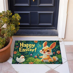 Easter Bunny Doormat Floor Mats Washable Rugs Kitchen Mat Non-Slip Oil Proof Rug Indoor Outdoor Mat Bedroom Decor Bathroom Mat Entrance Rug