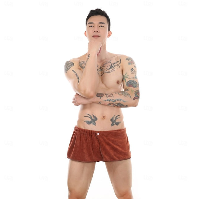 Men's Shorts, Household Absorbent and Wearable Towel Pants, Beach Sexy Bath Skirt, Ultra-Fine Fiber Anti Glare