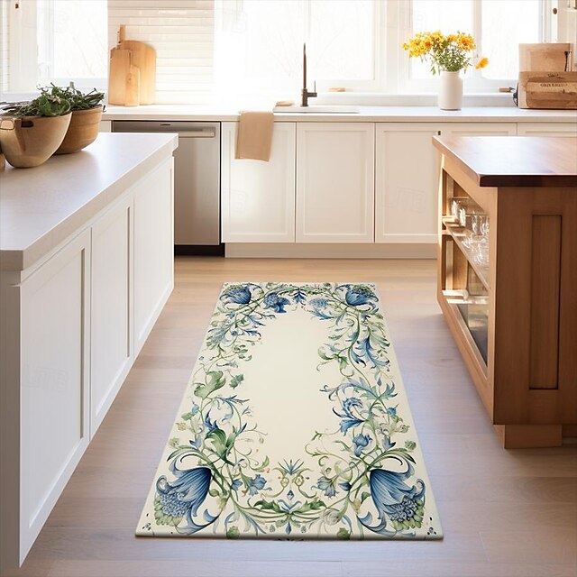 Spring Floral Fruit Area Rug Kitchen Mat Non-Slip Oil Proof Floor Mat Livingroom Rug Indoor Outdoor Mat Bedroom Decor Bathroom Mat Entrance Rug Door Mat Bird Tree of Life