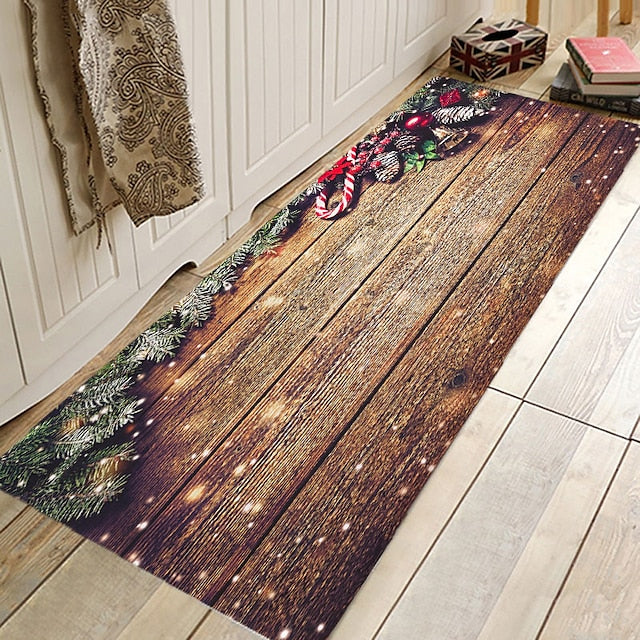 Rug Runner Colour Stripe Floor Mat Door Mat Hallway Carpets Area Rugs Washable for Bedroom Living Room Kitchen Bathroom Anti-Slip Floor Mats Wood lines