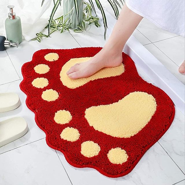 Bath Mat Non-slip Bathroom Rugs Mats Water Absorbent Non-Slip Mat Used in Bathroom, Shower, Room, Etc.Soft Flocking Bath Mat Machine Washable Bath Mat Bathroom Mat