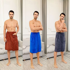 Men's Bath Towel Wearable and Wrapable Soft and Absorbent Extra-large Size Bathrobe-style Home-use Long Towel