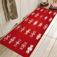 Christmas Decorations Party Flannel Floor Mat Area Rug Door Mat Hallway Carpets Area Rugs for Bedroom Living Room Carpet Kitchen Bathroom Anti-Slip Xmas Floor Mats