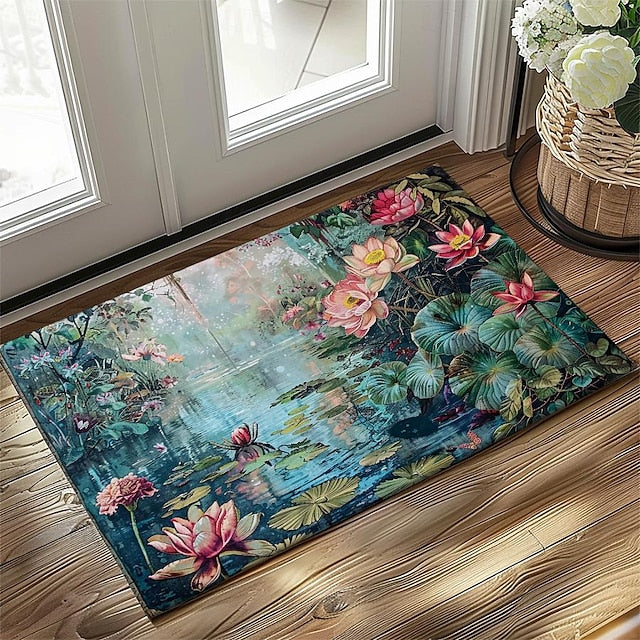 Countryside Tuilps Doormat Floor Mats Washable Rugs Kitchen Mat Non-Slip Oil Proof Rug Indoor Outdoor Mat Bedroom Decor Bathroom Mat Entrance Rug