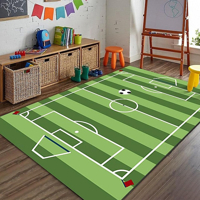 European Cup Football Field Carpet, Living Room Rug, Bedroom Bedside Carpet, Indoor Sports Field Carpet, Green Field Carpet