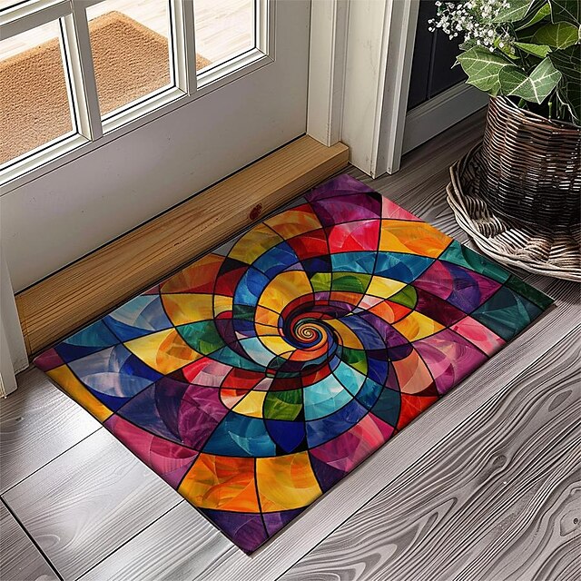 Rainbow Painting Doormat Floor Mats Washable Rugs Kitchen Mat Non-Slip Oil Proof Rug Indoor Outdoor Mat Bedroom Decor Bathroom Mat Entrance Rug