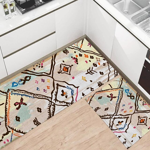 Tribal Pattern Area Rug Kitchen Mat Non-Slip Oil Proof Floor Mat Livingroom Rug Indoor Outdoor Mat Bedroom Decor Bathroom Mat Entrance Rug Door Mat