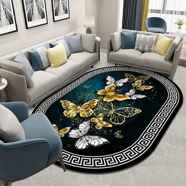 Simple European Retro Style Living Room Coffee Table Carpet Homestay Bedroom Large Area Covered with Kitchen Carpet for Entry