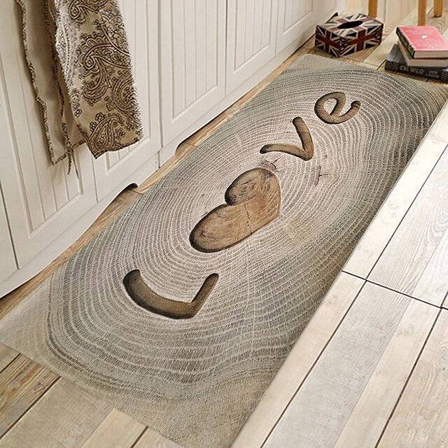 Rug Runner Colour Stripe Floor Mat Door Mat Hallway Carpets Area Rugs Washable for Bedroom Living Room Kitchen Bathroom Anti-Slip Floor Mats Wood lines