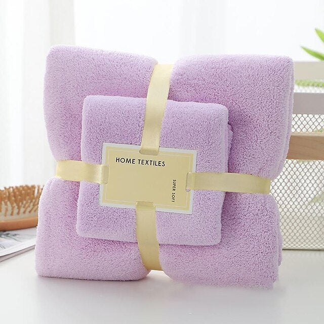 Bath Towels Set for Bathroom,Thick,Soft&Absorbent Fleece Bath Towels,1PC Bath Towel&1PC Hand Towel,Microfiber Quick Dry Bath Towel,Multipurpose Bath Sheets Towels for Bath, Gym and Spa