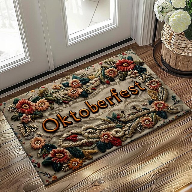 Quilt Beer Doormat Kitchen Mat Floor Mat Non-Slip Area Rug Oil Proof Rug Indoor Outdoor Mat Bedroom Decor Bathroom Mat Entrance Rug