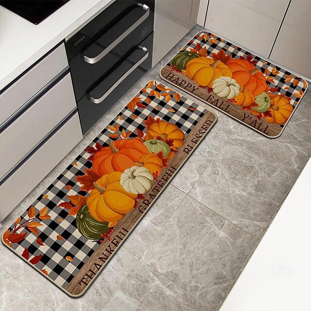 Autumn Pumpkin Truck Area Rug Kitchen Mat Non-Slip Oil Proof Floor Mat Livingroom Rug Indoor Outdoor Mat Bedroom Decor Bathroom Mat Entrance Rug Door Mat