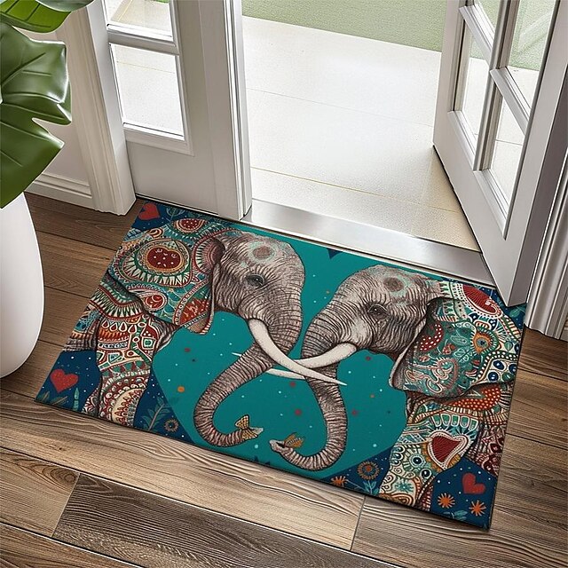 Duo Leopards Doormat Floor Mats Washable Rugs Kitchen Mat Non-Slip Oil Proof Rug Indoor Outdoor Mat Bedroom Decor Bathroom Mat Entrance Rug