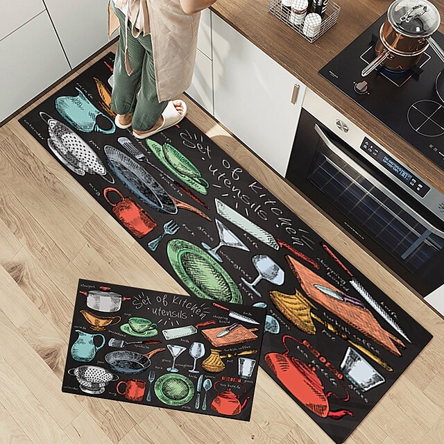 Seasoning Kitchen Mat Non-Slip Oil Proof Rug Indoor Outdoor Mat Bedroom Decor Bathroom Mat Entrance Rug Door Mat