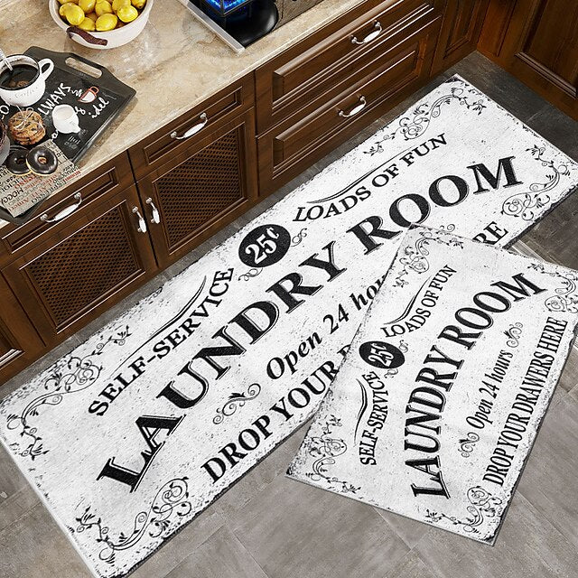 Laundry Mat Rug Kitchen Mat Non-Slip Oil Proof Rug Indoor Outdoor Mat Bedroom Decor Bathroom Mat Entrance Rug Door Mat