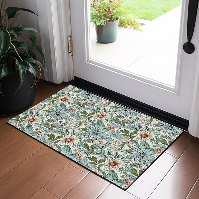 Elegant Floral Doormat Floor Mats Washable Rugs Kitchen Mat Non-Slip Oil Proof Rug Indoor Outdoor Mat Bedroom Decor Bathroom Mat Entrance Rug