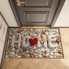 Valentine's Day Cobblestone Home Doormat Kitchen Mat Floor Mat Non-Slip Area Rug Oil Proof Rug Indoor Outdoor Mat Bedroom Decor Bathroom Mat Entrance Rug