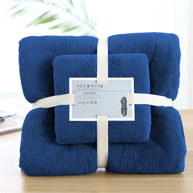 Thick, Soft & Absorbent Bath Towels Set for Bathroom, Plush Microfiber Quick Dry Bath Towel, 1PC Bath Towel& 1PC Hand Towel, Multipurpose Towels for Bath, Gym and Spafor wedding