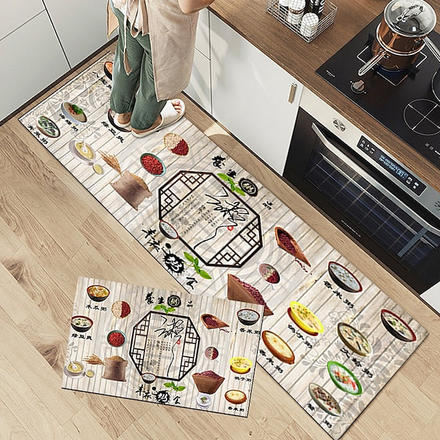 Seasoning Kitchen Mat Non-Slip Oil Proof Rug Indoor Outdoor Mat Bedroom Decor Bathroom Mat Entrance Rug Door Mat