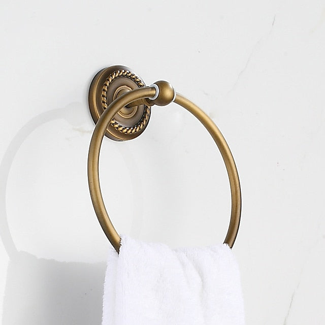 Towel Ring Wall Mounted Antique Brass Toilet Towel Ring Bath Towel Holder Hand Towel Holder Bathroom Accessories Bath Hardware