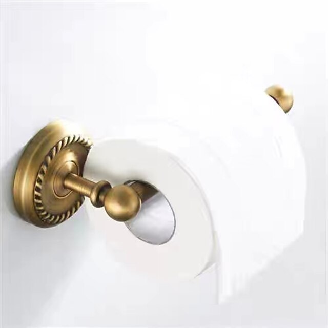 Towel Holder Antique Brass Vintage Wall Mounted Bathroom Accessory Set for Drilling Shower Wall Retro Country House Style Towel Hooks Toilet Paper Holder