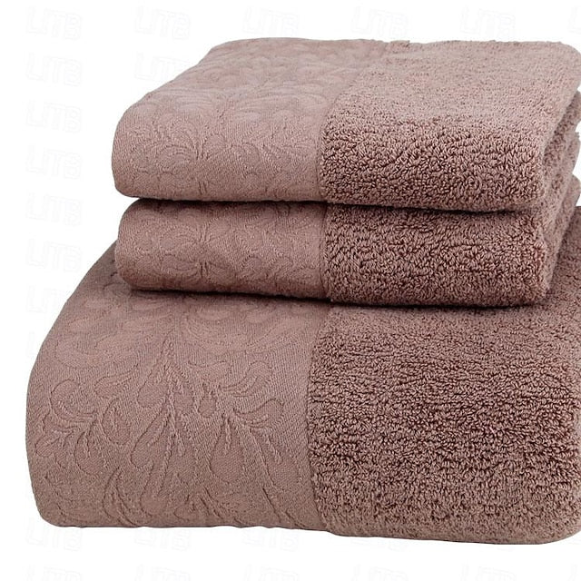 100% Cotton 3 PCS Towels Set Quick Dry, Extra Aborbent, Super Soft Towels Set 1 Handkerchief, 1 Sport Towel, 1 Bath Towel