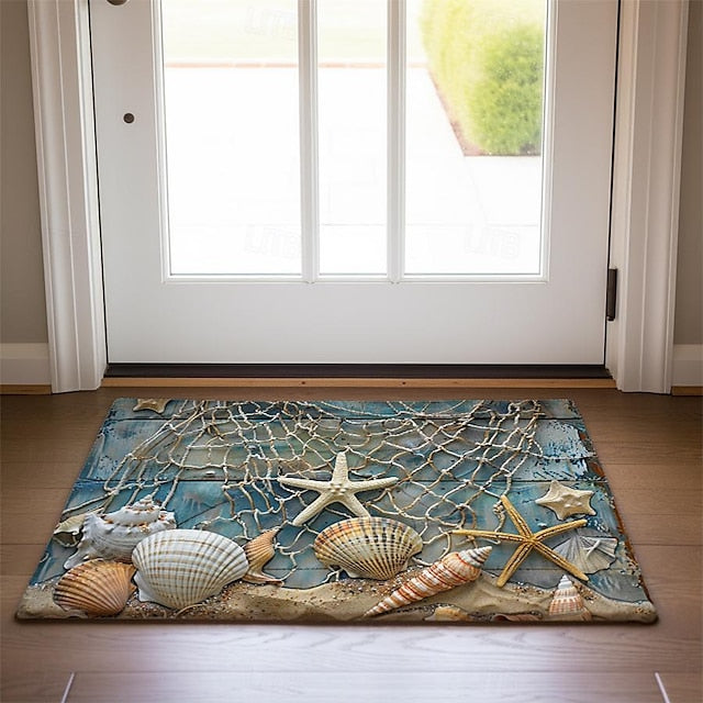 Beach Shells Doormat Kitchen Mat Floor Mat Non-Slip Area Rug Oil Proof Rug Indoor Outdoor Mat Bedroom Decor Bathroom Mat Entrance Rug