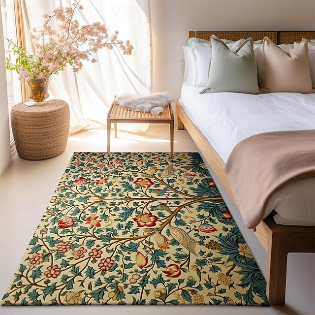 Inspired by William Morris Area Rug Kitchen Mat Non-Slip Oil Proof Floor Mat Livingroom Rug Indoor Outdoor Mat Bedroom Decor Bathroom Mat Entrance Rug Door Mat Bird Tree of Life