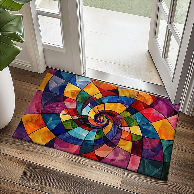 Rainbow Painting Doormat Floor Mats Washable Rugs Kitchen Mat Non-Slip Oil Proof Rug Indoor Outdoor Mat Bedroom Decor Bathroom Mat Entrance Rug