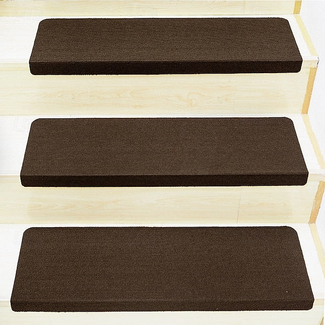 Step Carpet Solid Color Non-Slip Carpet Stair Treads for Kids Elders and Pets Stair Tread Mats