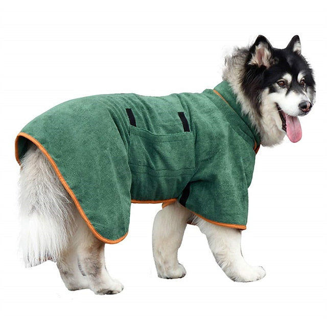 Dog Cat Bath Towel Dog Dry Robe Fashion Simple Style Winter Adjustable Warm Breathable Soft Washable Christmas Halloween Outdoor Casual Daily Dog Clothing for Bichon Frise Pomeranian Baby Pet