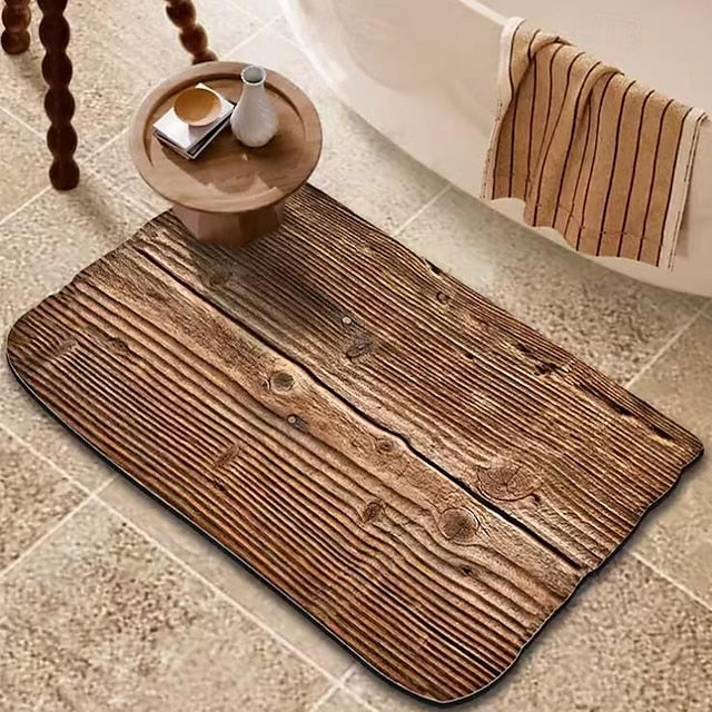 Door Mat Floor Mat Non Slip Ring of Tree 3D Trunk Wooden Log Print Area Rug Bath Mat Waterasorb for Indoor Outdoor Patio Bedroom Kitchen Office