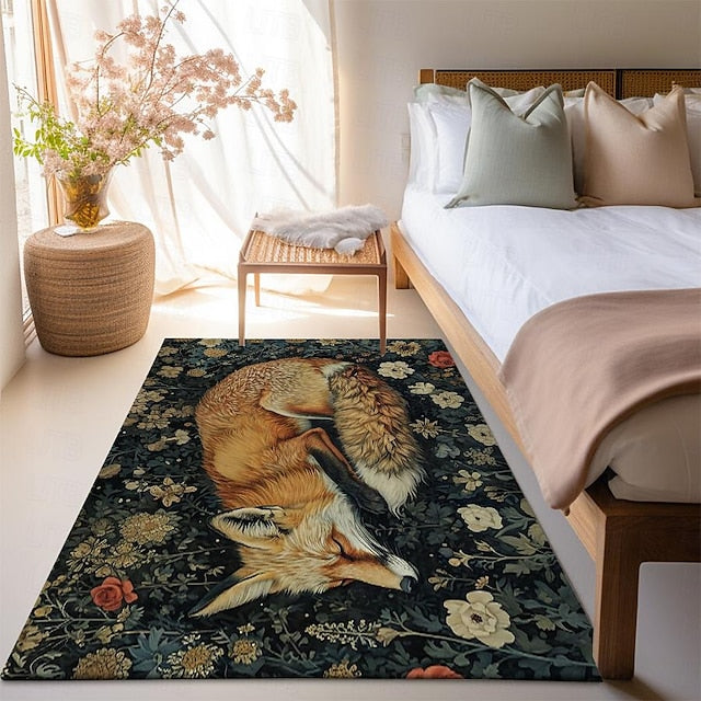 Inspired William Morris Fox Area Rug Kitchen Mat Non-Slip Oil Proof Floor Mat Livingroom Rug Indoor Outdoor Mat Bedroom Decor Bathroom Mat Entrance Rug Door Mat