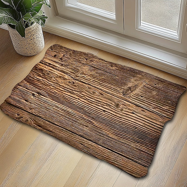 Door Mat Floor Mat Non Slip Ring of Tree 3D Trunk Wooden Log Print Area Rug Bath Mat Waterasorb for Indoor Outdoor Patio Bedroom Kitchen Office