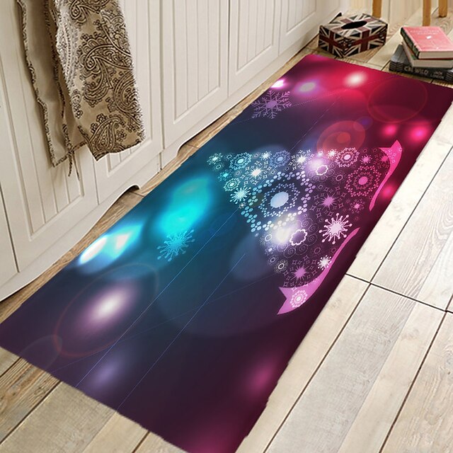 Christmas Decorations Party Flannel Floor Mat Area Rug Door Mat Hallway Carpets Area Rugs for Bedroom Living Room Carpet Kitchen Bathroom Anti-Slip Xmas Floor Mats