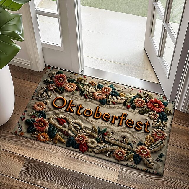 Quilt Beer Doormat Kitchen Mat Floor Mat Non-Slip Area Rug Oil Proof Rug Indoor Outdoor Mat Bedroom Decor Bathroom Mat Entrance Rug