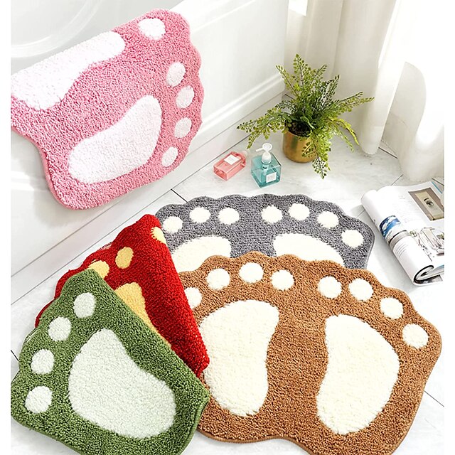 Bath Mat Non-slip Bathroom Rugs Mats Water Absorbent Non-Slip Mat Used in Bathroom, Shower, Room, Etc.Soft Flocking Bath Mat Machine Washable Bath Mat Bathroom Mat