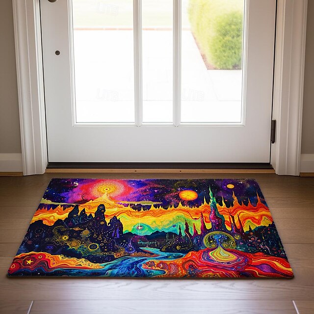 Trippy Psychedelic Monster Doormat Non-Slip Oil Proof Rug Indoor Outdoor Mat Bedroom Decor Bathroom Mat Entrance Rug Door Mat