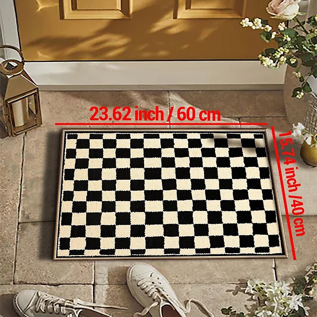 Chess Board Doormat Kitchen Mat Floor Mat Non-Slip Area Rug Oil Proof Rug Indoor Outdoor Mat Bedroom Decor Bathroom Mat Entrance Rug