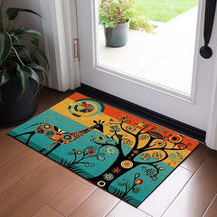 Tree of Life Giraffe Doormat Floor Mats Washable Rugs Kitchen Mat Non-Slip Oil Proof Rug Indoor Outdoor Mat Bedroom Decor Bathroom Mat Entrance Rug