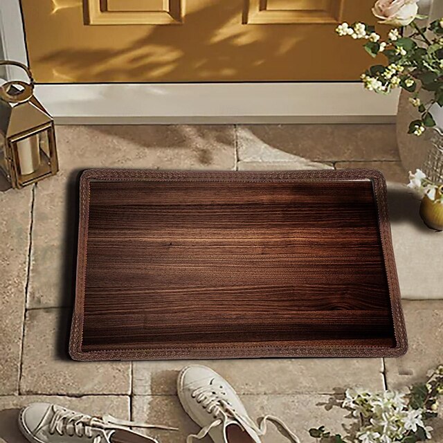 Wooden Plat Doormat Kitchen Mat Floor Mat Non-Slip Area Rug Oil Proof Rug Indoor Outdoor Mat Bedroom Decor Bathroom Mat Entrance Rug