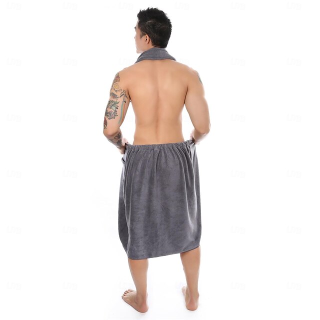 Men's Fiber Bath Towel, Absorbent Towel, Hot Spring Vacation Beach Hotel, Leisure Home, Bathroom Towel, Bath Skirt Set