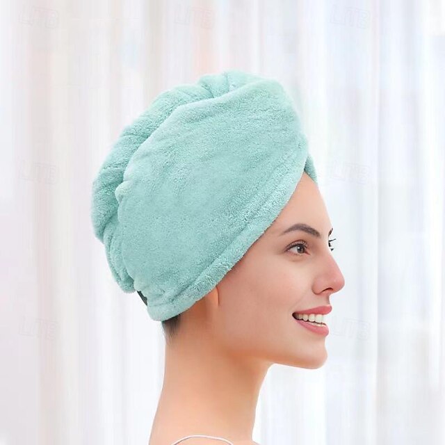 Dry Hair Cap Embroidery Cap Double-Layer Shower Cap Quick-Drying Strong Water Absorption Thickened Home Bag Hair Dry Hair Towel Back To School College Student