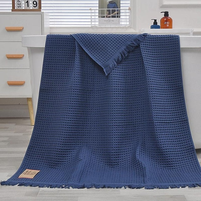 waffle Large-size  Bath Towel 180x90cm Hotel 100% Cotton Bath Towels Quick Dry, Super Absorbent Light Weight Soft Multi Colors