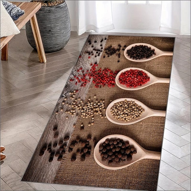 Seasoning Kitchen Mat Non-Slip Oil Proof Rug Indoor Outdoor Mat Bedroom Decor Bathroom Mat Entrance Rug Door Mat